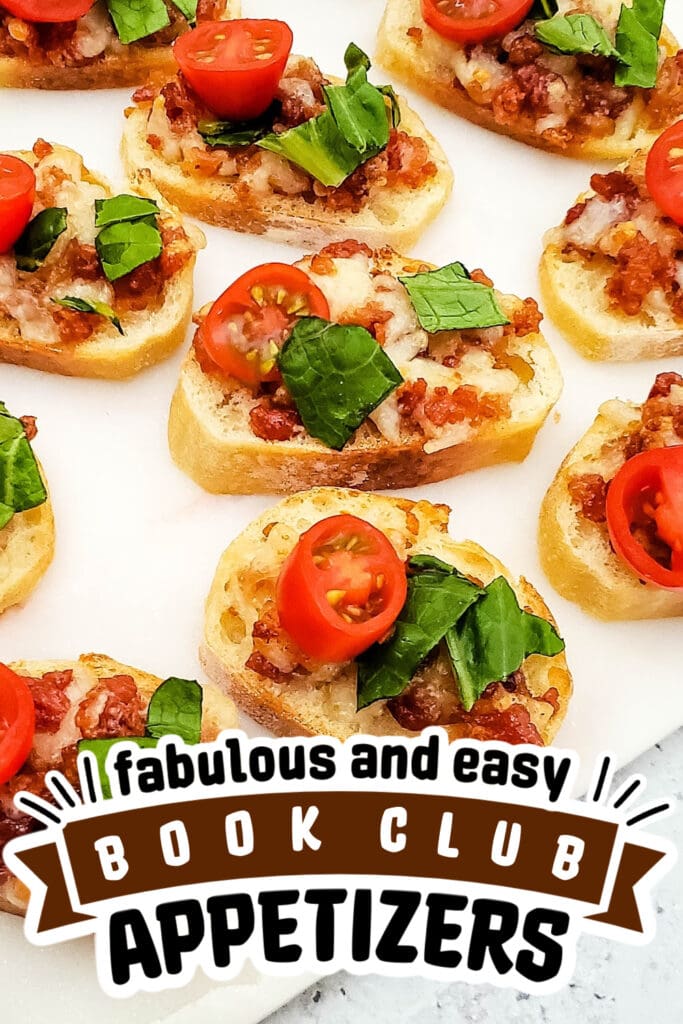 book club appetizers - Bacon-Topped BLT Crostini Appetizer