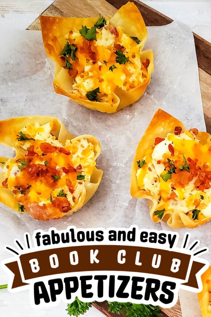book club appetizers - Cheesy Ranch Chicken Wonton Cups