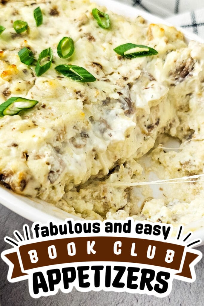 book club appetizers - Creamy Baked Mushroom Dip
