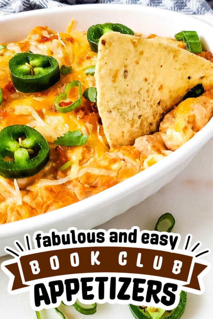 book club appetizers - Hot Cheesy Bacon Bean Dip