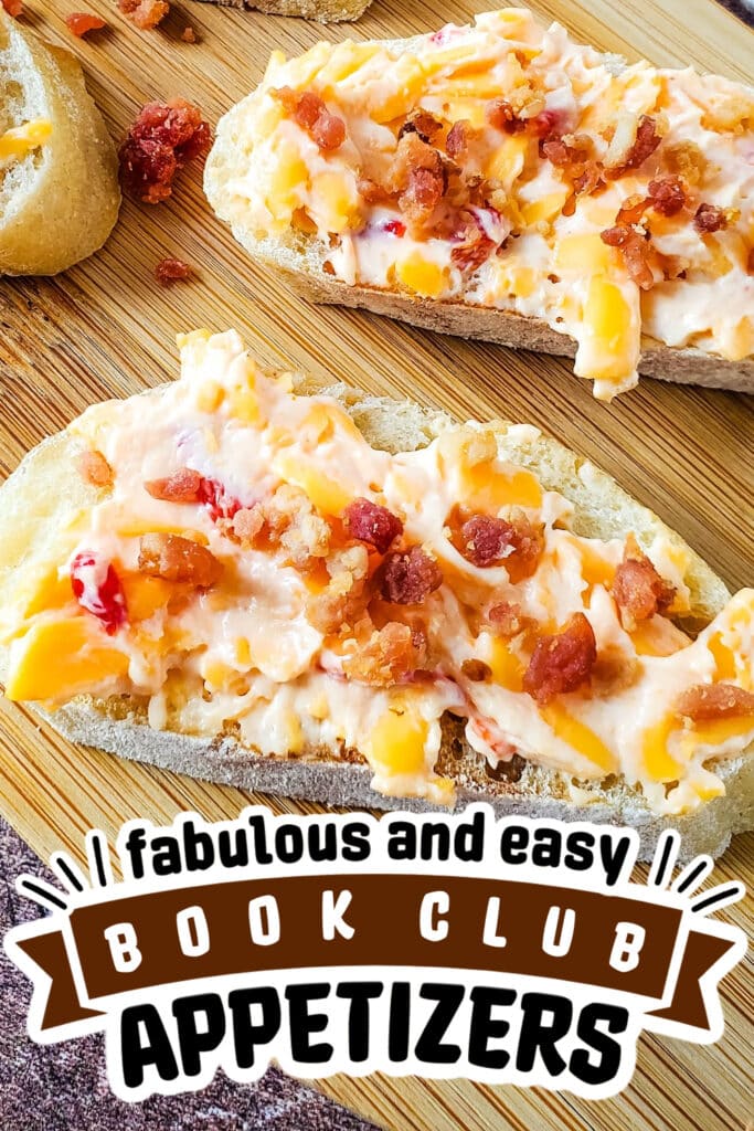 book club appetizers - Pimento Cheese and Bacon Crostini