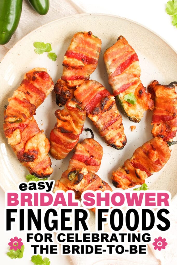 bridal shower finger foods -Air Fryer Bacon-Wrapped Jalapeño Poppers