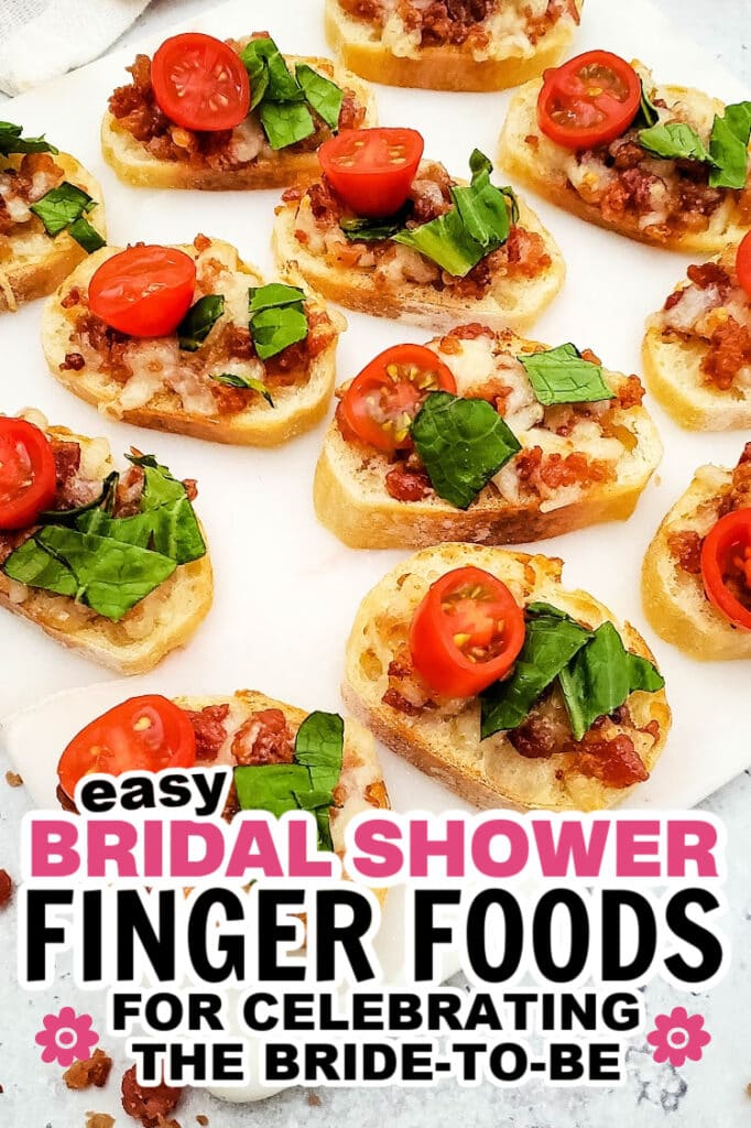 bridal shower finger foods -Bacon Topped BLT Crostini