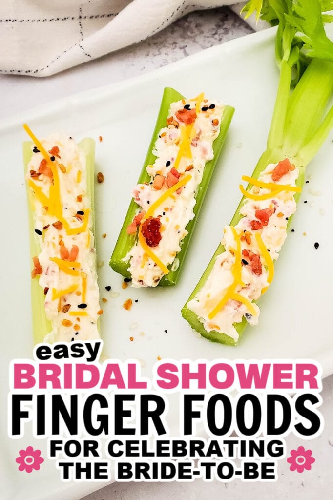 bridal shower finger foods -Bacon and Cheese Stuffed Celery