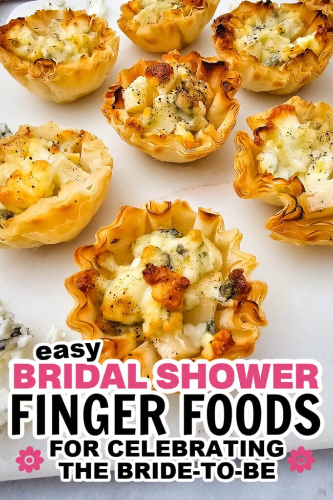 bridal shower finger foods- Blue Cheese and Pear Phyllo Bites