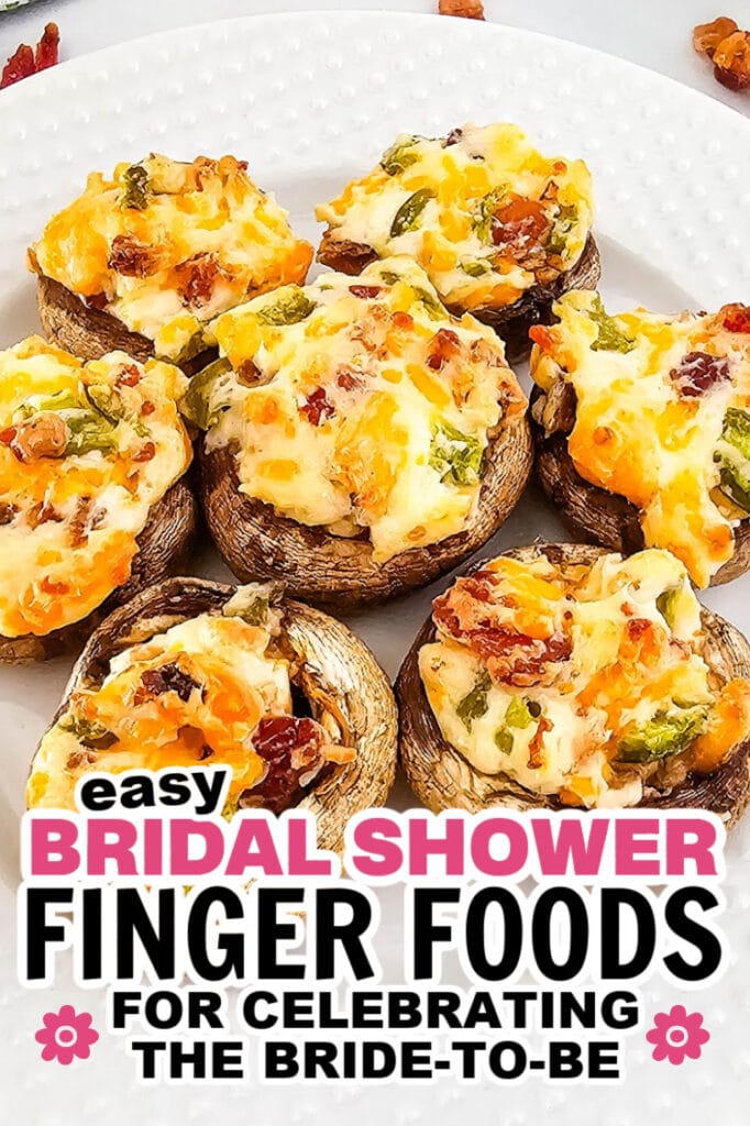 bridal shower finger foods -Jalapeño Popper Stuffed Mushrooms