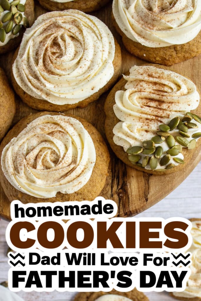 cookies for father's day - Pumpkin Cookies with Cream Cheese Frosting