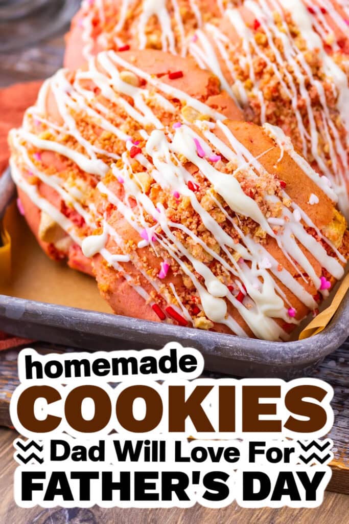 cookies for father's day - Soft Strawberry Crunch Cake Cookies
