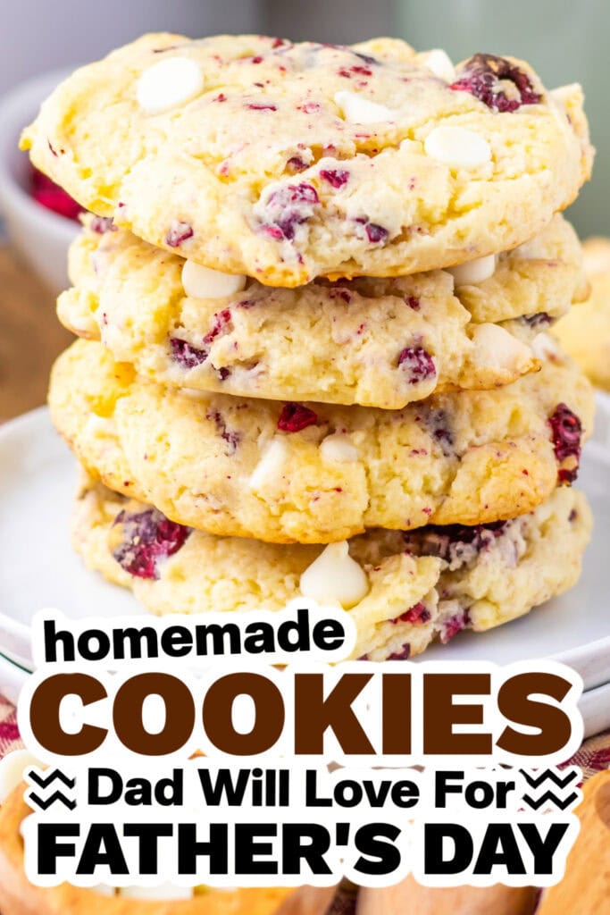 cookies for father's day - Vanilla Cake Mix Raspberry Cheesecake Cookies
