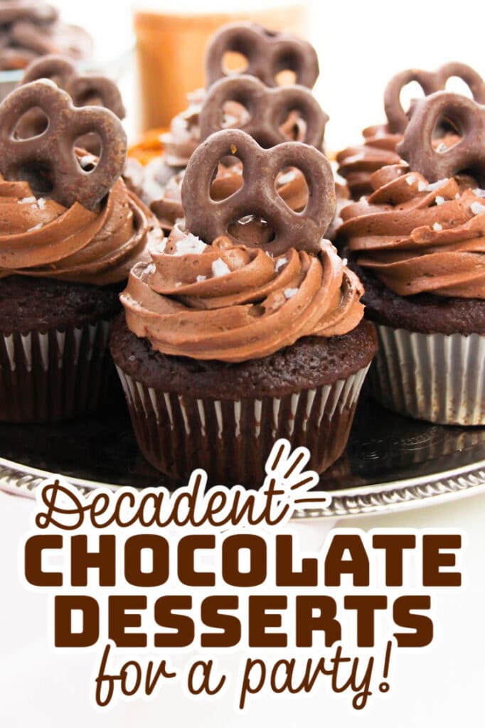 decadent chocolate desserts - Chocolate Pretzel Cupcakes