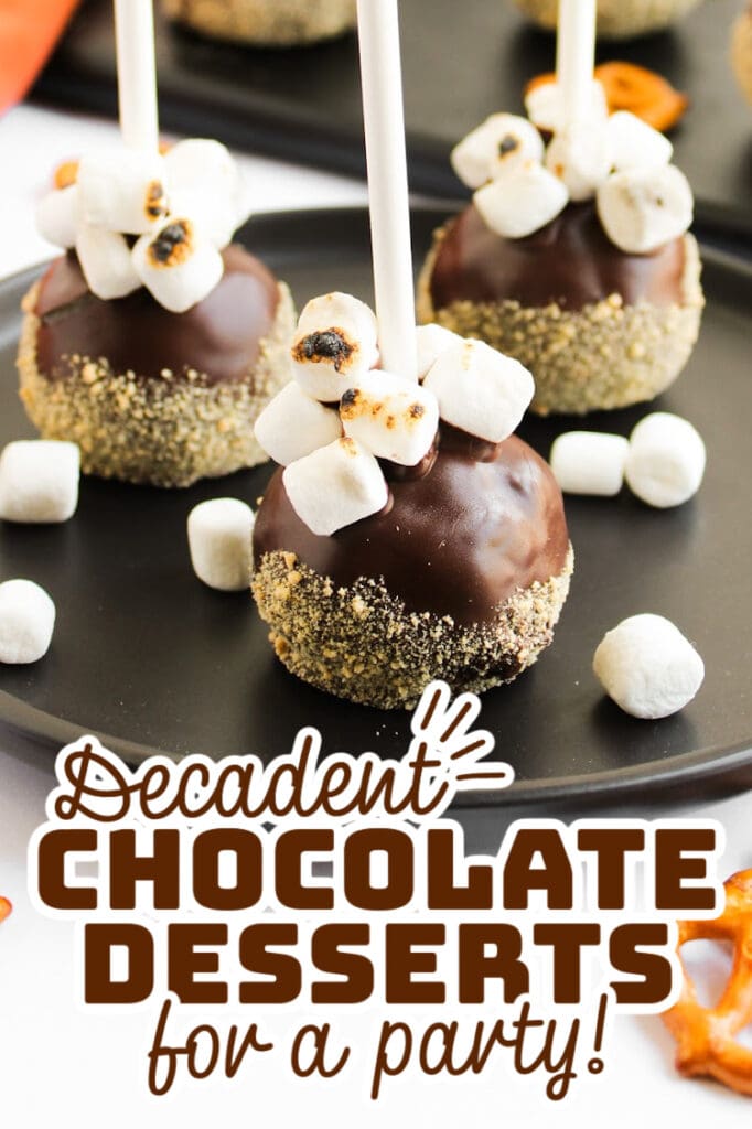 decadent chocolate desserts - S’mores Chocolate Cake Pops