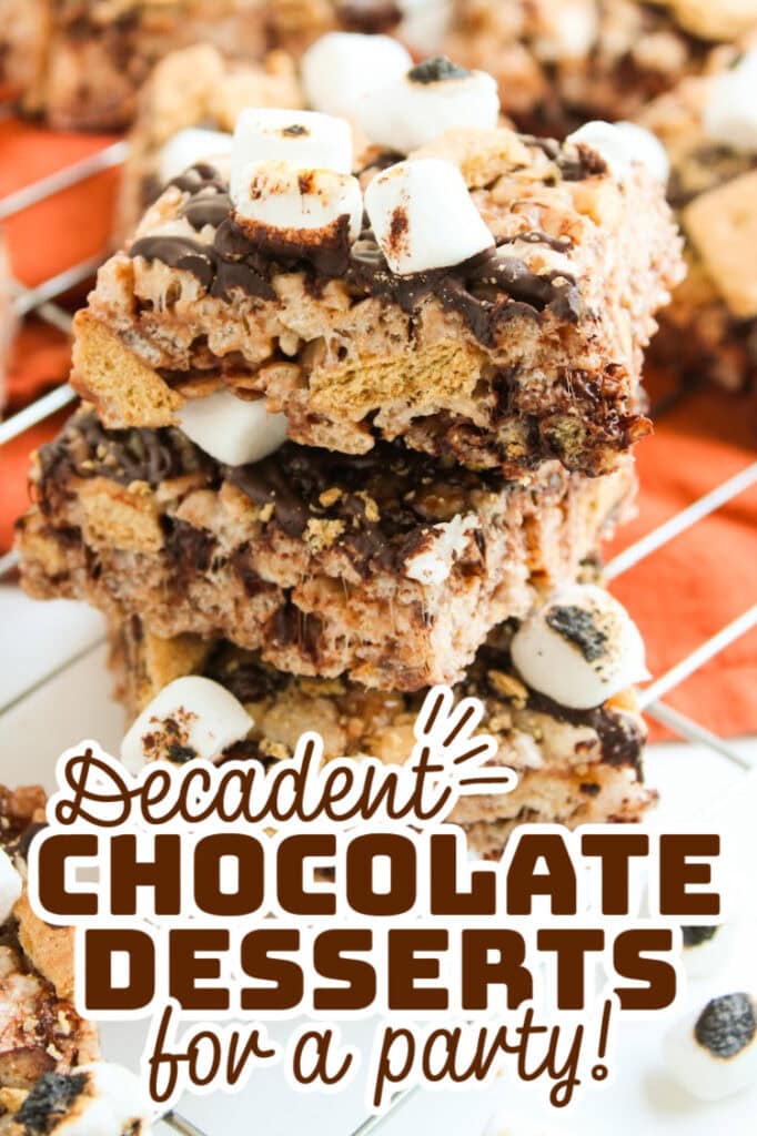 decadent chocolate desserts - S’mores Rice Krispie Bars