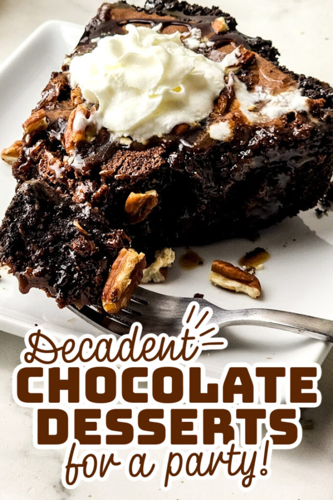 decadent chocolate desserts - turtle brownie pie