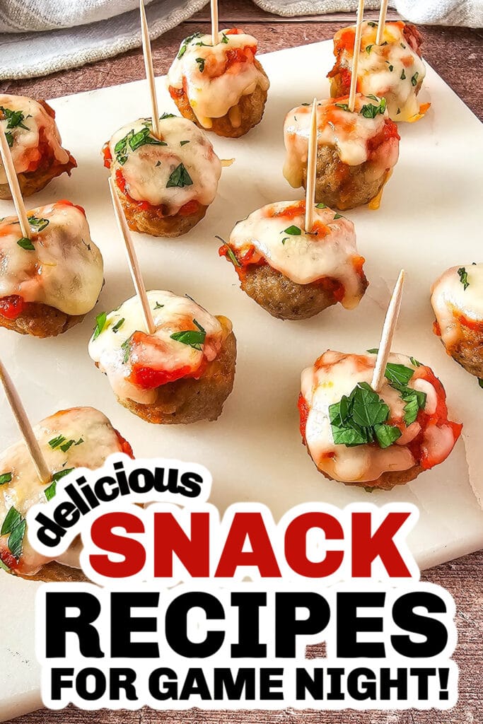 delicious snack recipes - Mini Meatball Marinara Bites