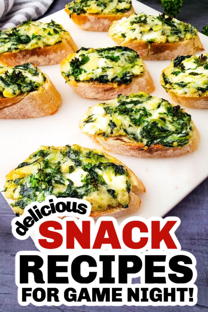 delicious snack recipes - Spinach Artichoke Crostini