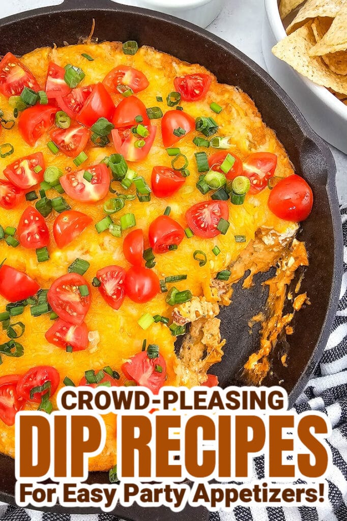 dip recipes - Cheesy Texas Trash Dip in a Skillet
