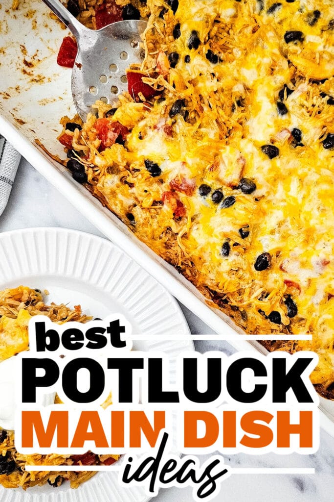 family reunion potluck main dish ideas - Cheesy Chicken Taco Casserole with Black Beans