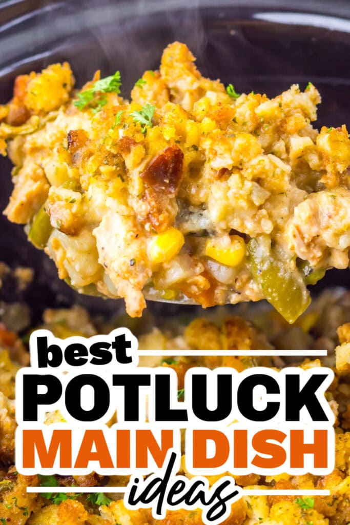 family reunion potluck main dish ideas - Slow Cooker Turkey Pot Pie with Stuffing Topping