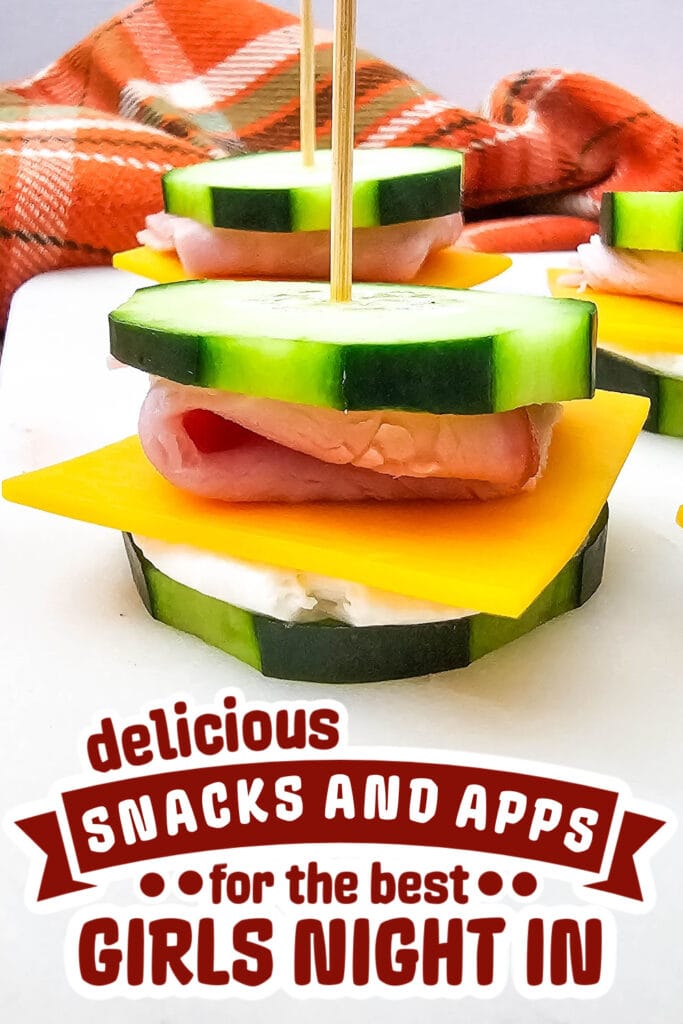girls night snacks -Ham & Cheese Cucumber Sandwich