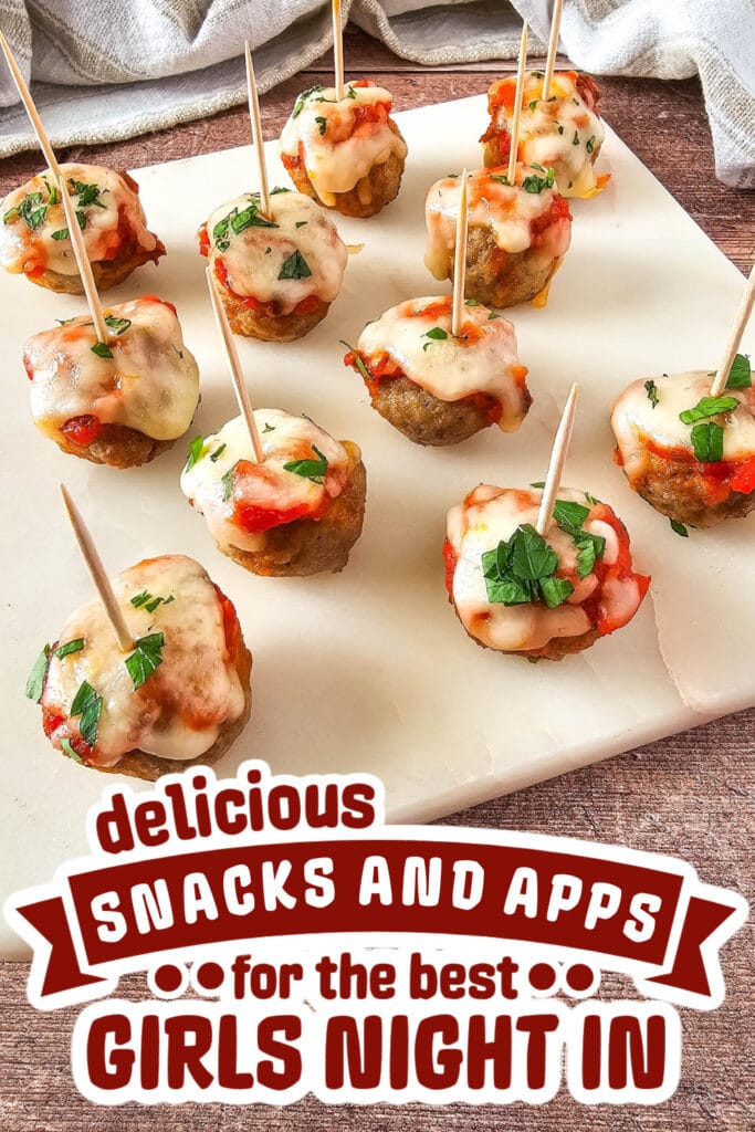 girls night snacks -Mini Meatball Marinara Bites