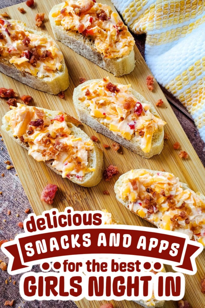 girls night snacks -Pimento Cheese and Bacon Crostini