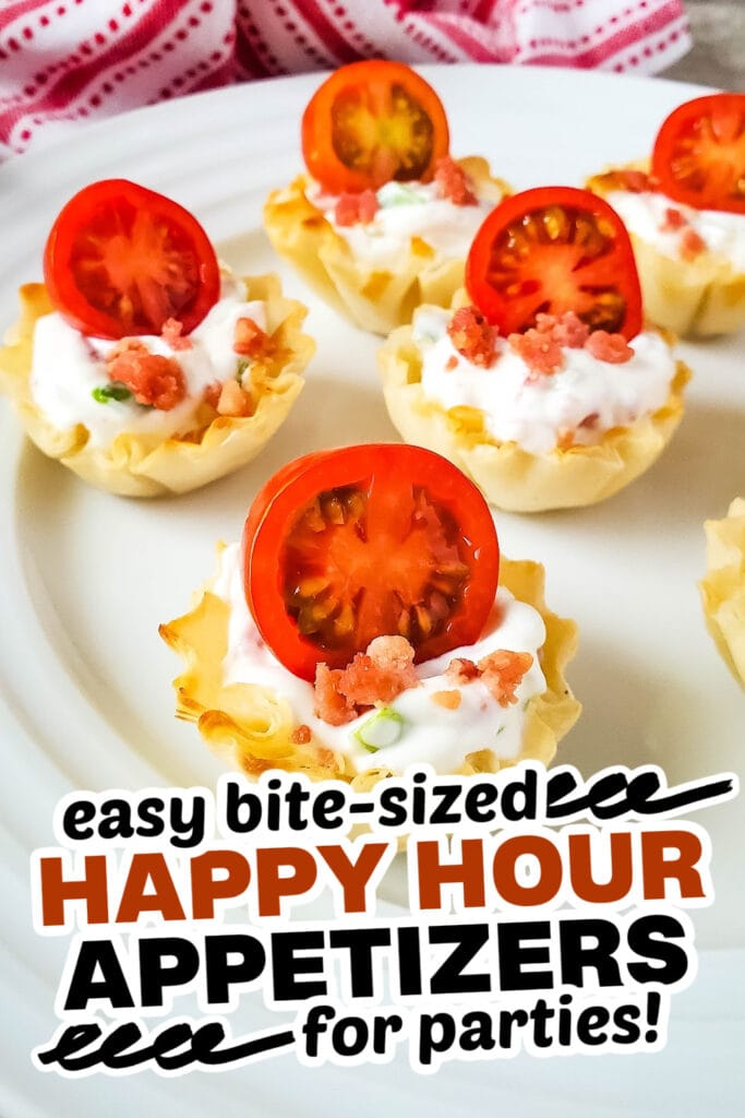 happy hour appetizers- BLT Phyllo Party Bites