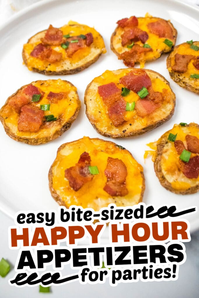 happy hour appetizers- Bacon and Cheese Potato Slices