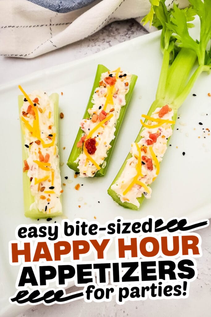 happy hour appetizers-Bacon and Cheese Stuffed Celery