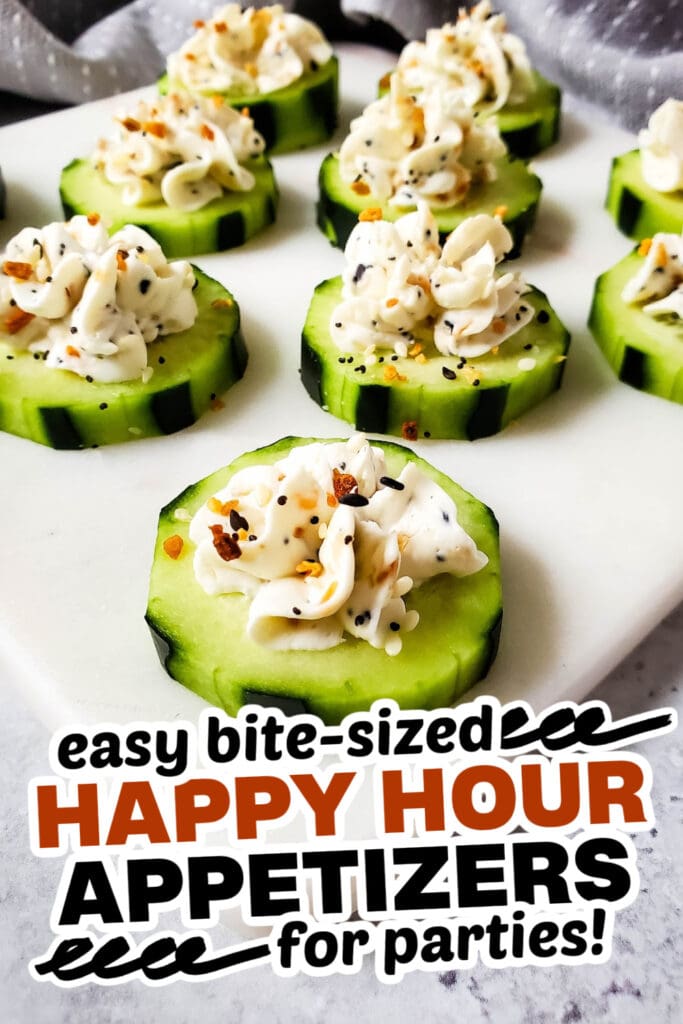 happy hour appetizers-Bagel Cucumber Bites