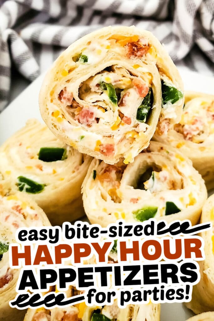 happy hour appetizers-Jalapeno Popper Pinwheels