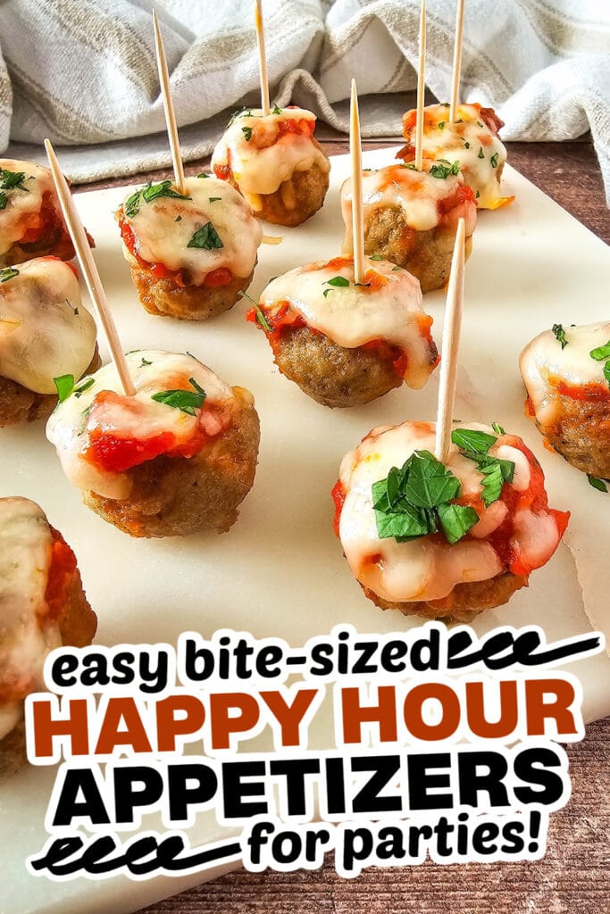 happy hour appetizers- Mini Meatball Marinara Bites