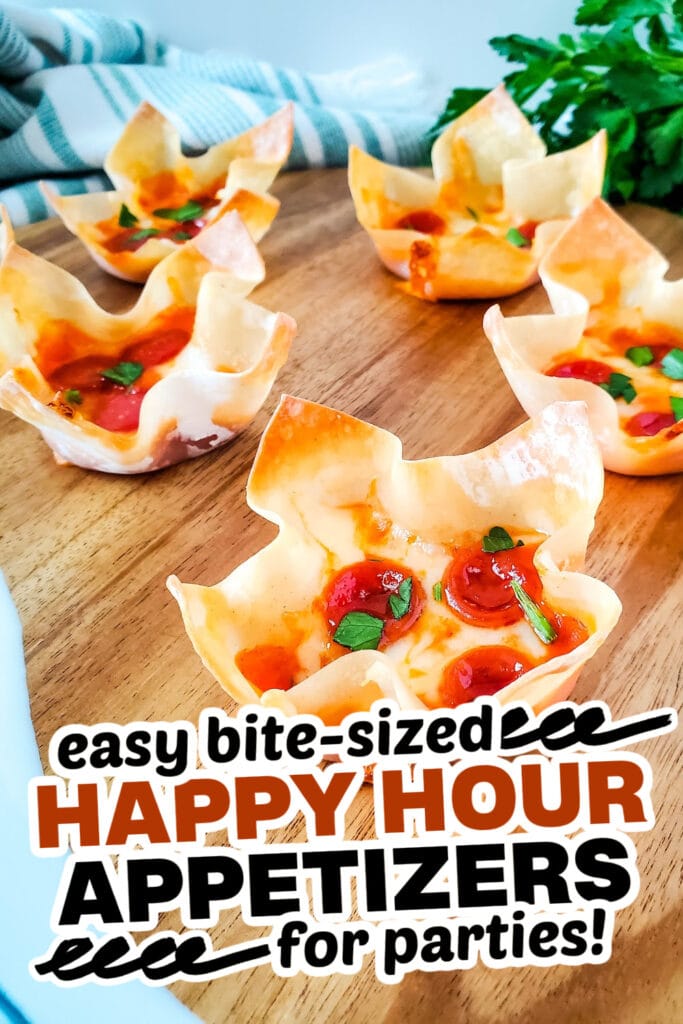 happy hour appetizers- Pizza Wonton Cups