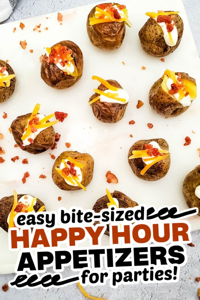 happy hour appetizers - loaded mini baked potato bites