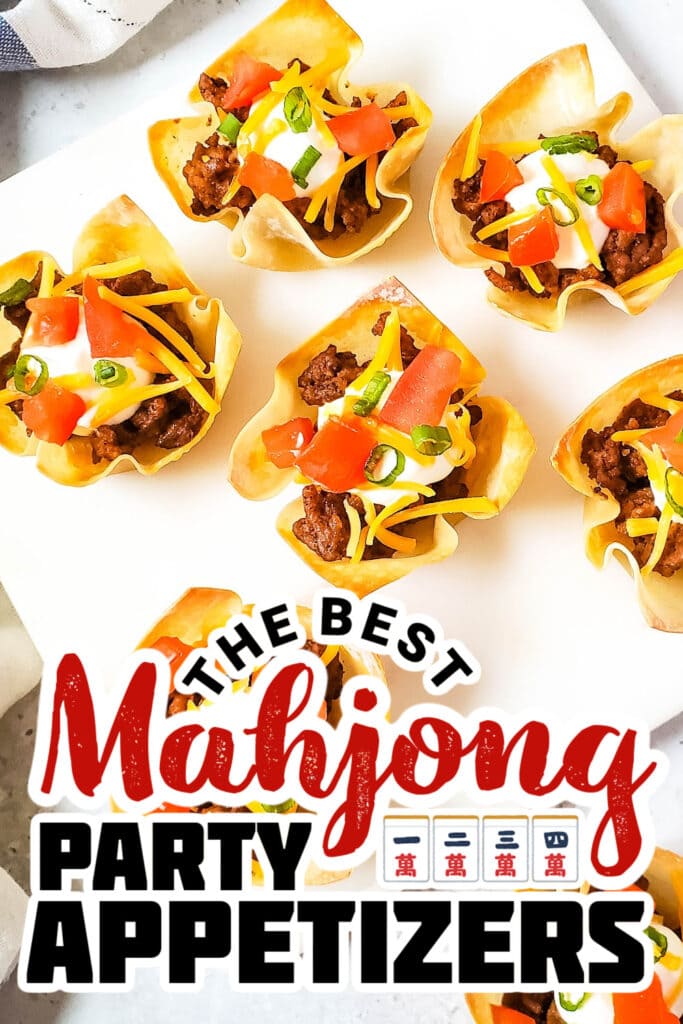mahjong party food ideas - Chicken Wonton Cups