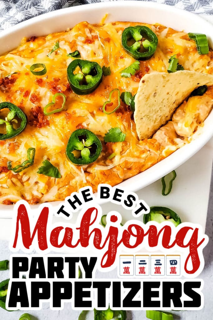 mahjong party food ideas - Hot Cheesy Bacon Bean Dip
