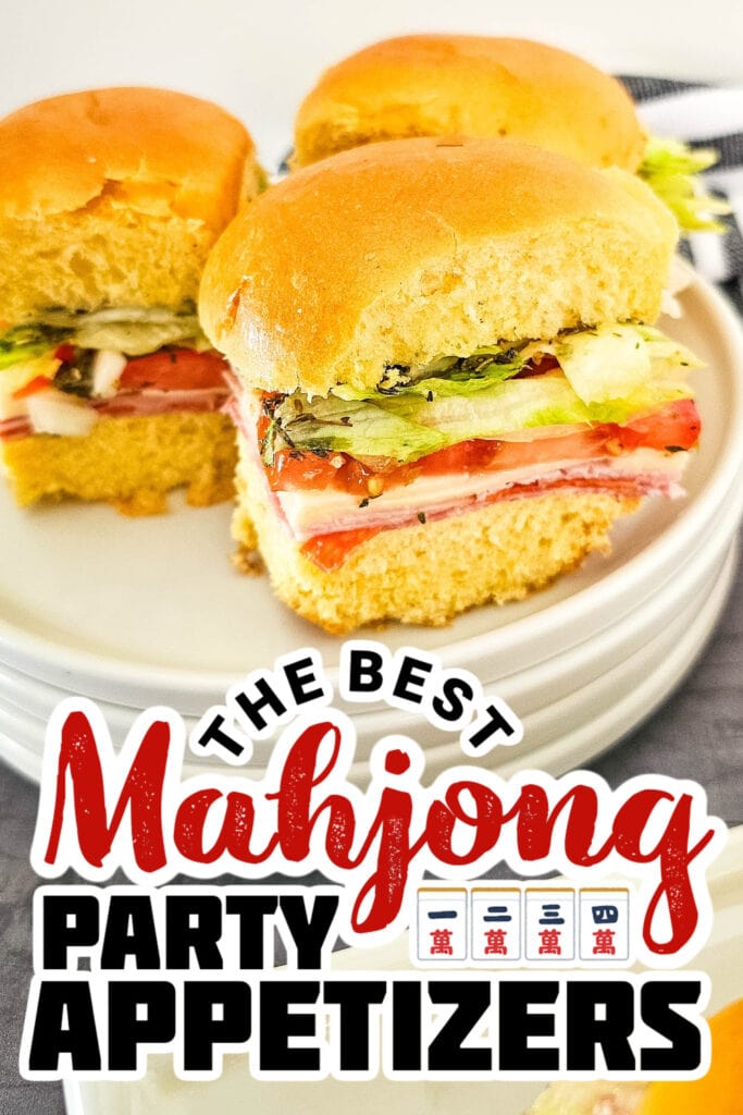 mahjong party food ideas - Italian Sub Sliders
