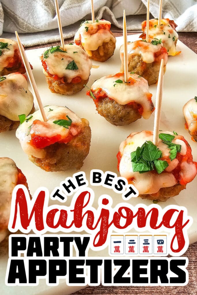 mahjong party food ideas - Mini Meatball Marinara Bites