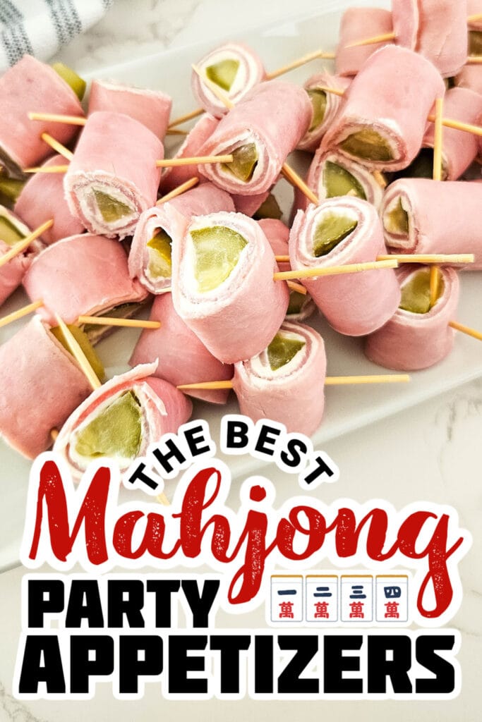 mahjong party food ideas - Pickle Ham Rolls