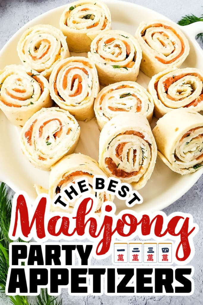 mahjong party food ideas - Smoked Salmon Pinwheels