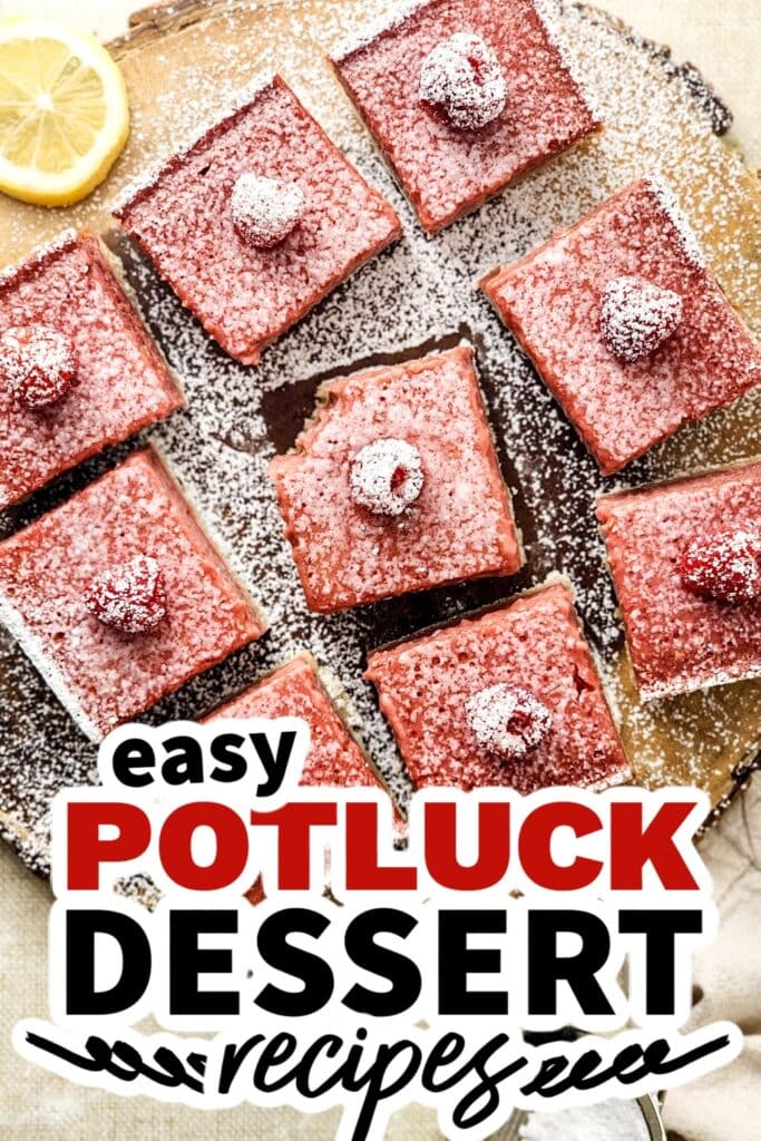 pinned potluck dessert recipes - Fresh Raspberry Lemon Bars with Shortbread Crust