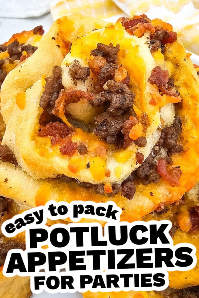 potluck appetizers -Bacon Cheeseburger Pinwheels