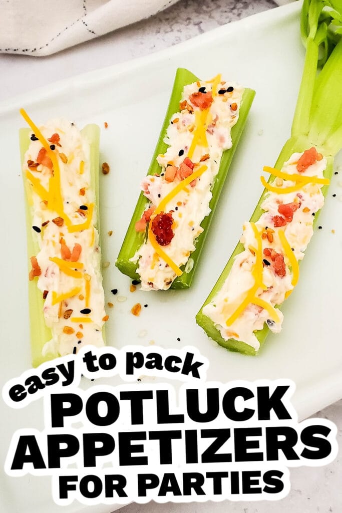 potluck appetizers - Bacon and Cheese Stuffed Celery