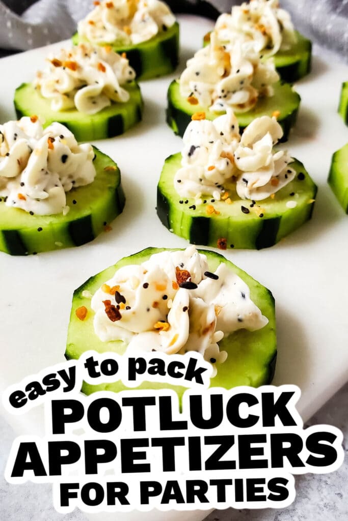 potluck appetizers - Bagel Cucumber Bites