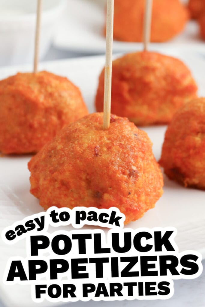 potluck appetizers- Buffalo Chicken Meatballs