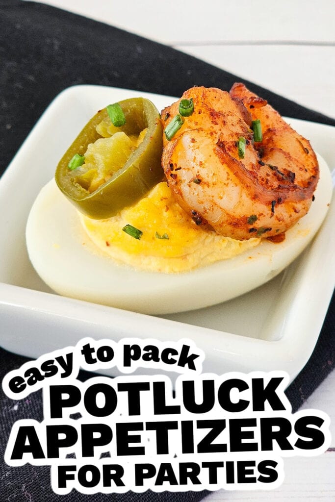 potluck appetizers - Cajun Deviled Eggs with Shrimp