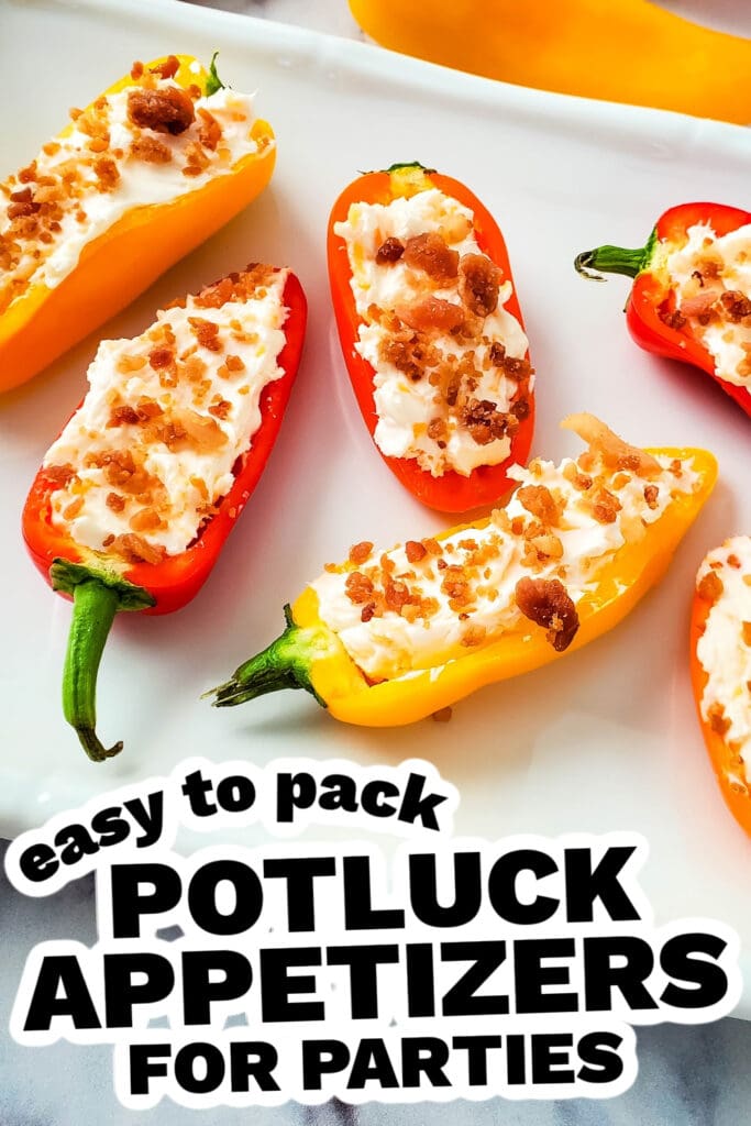potluck appetizers - Cheesy Bacon Stuffed Mini Peppers