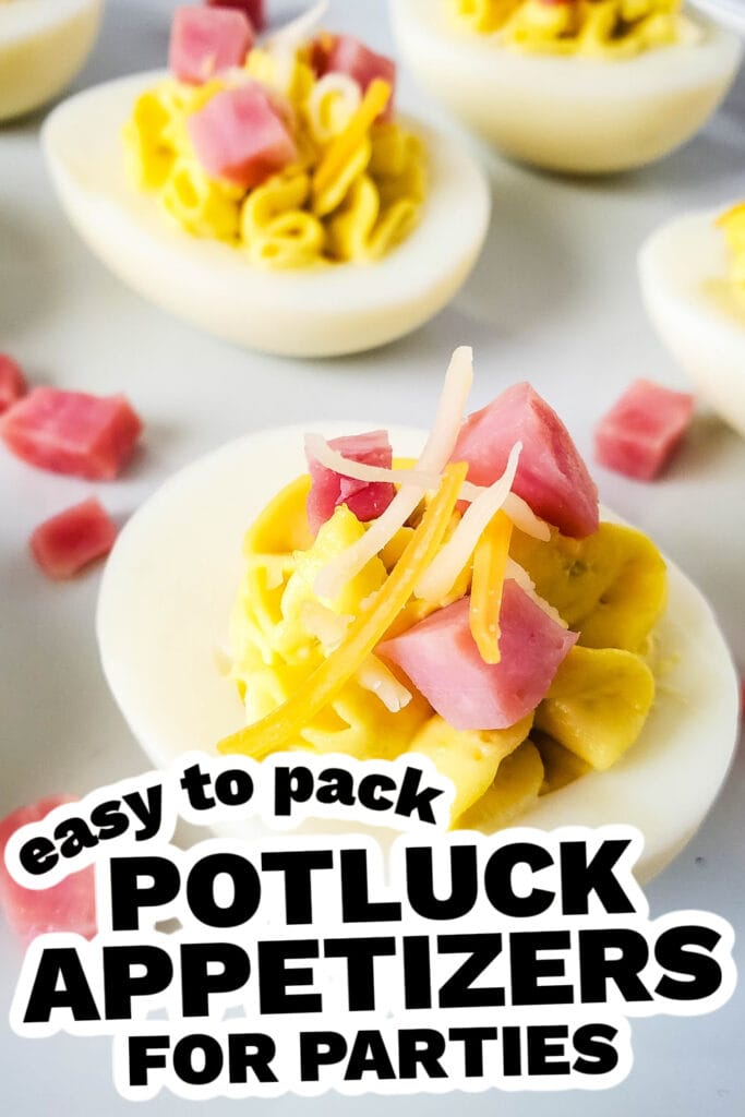 potluck appetizers - Ham and Cheese Deviled Eggs