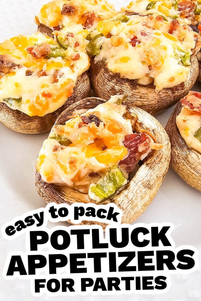 potluck appetizers -Jalapeño Popper Stuffed Mushrooms