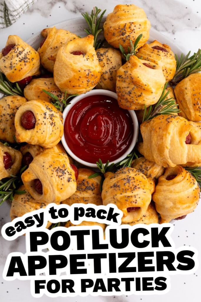 potluck appetizers -Mini Piggies in a Blanket