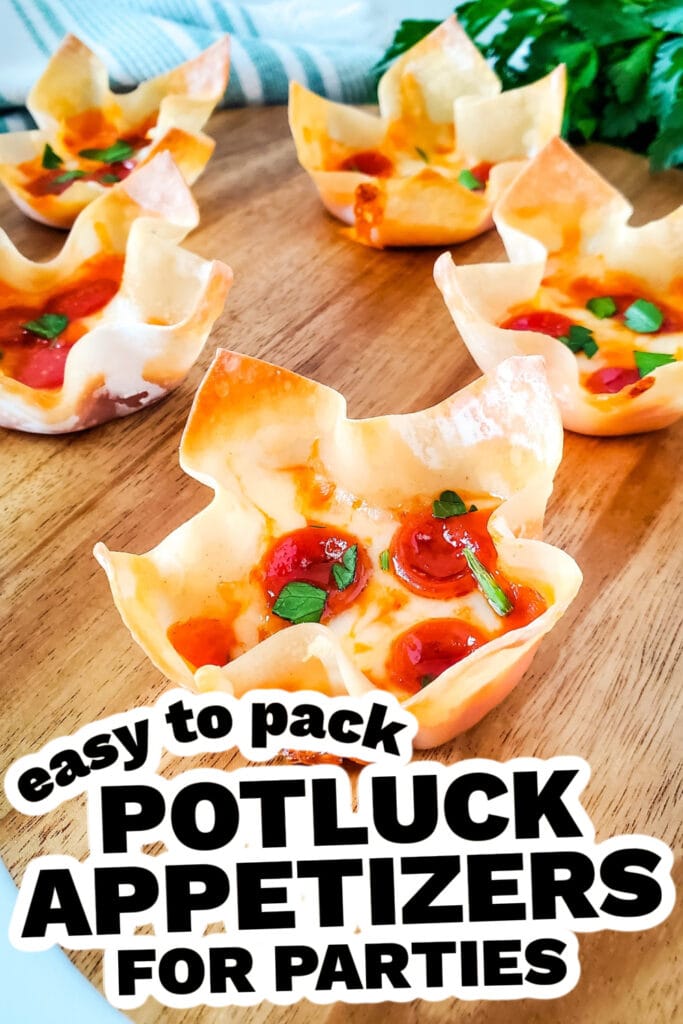 potluck appetizers - Pizza Wonton Cups